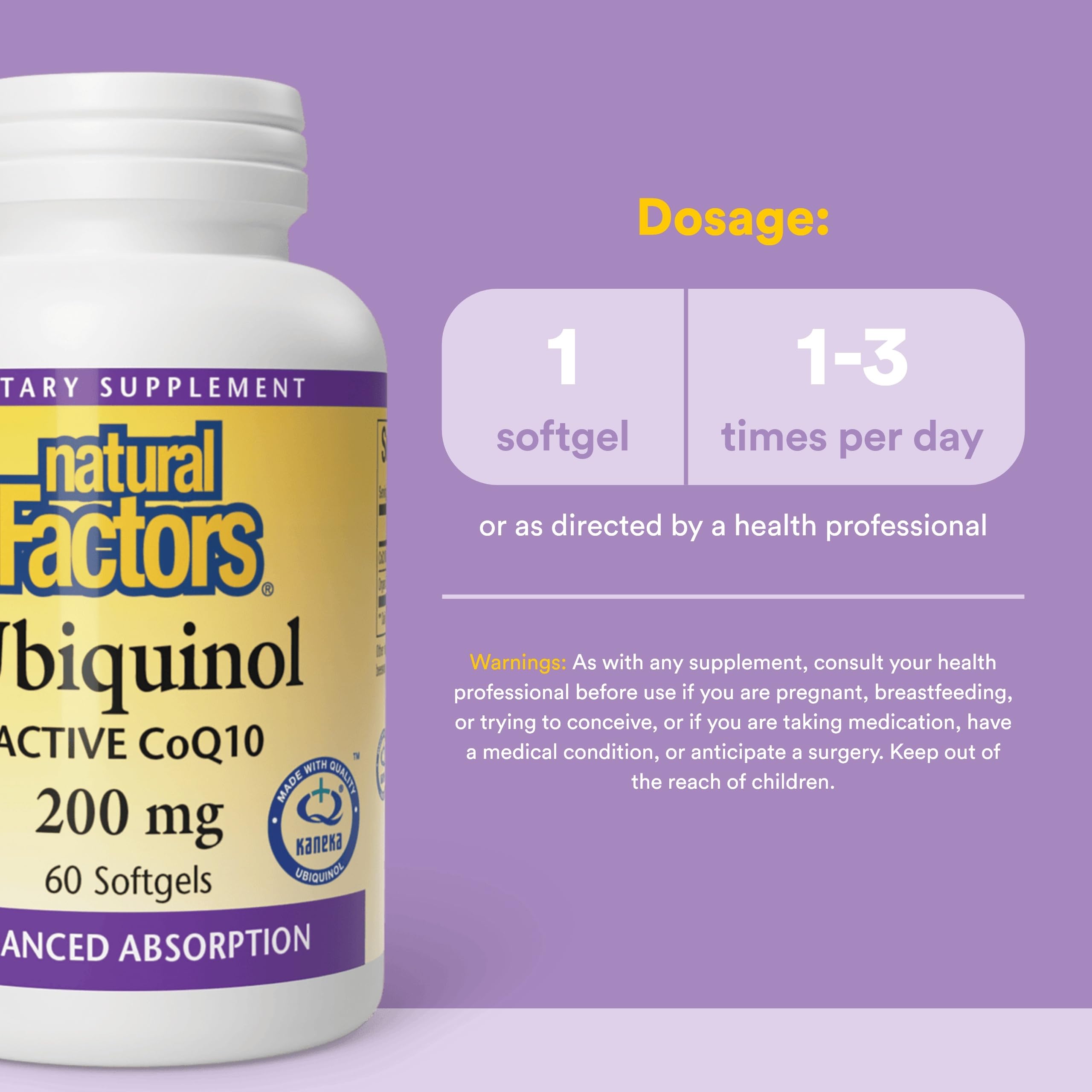 Natural Factors - Ubiquinol Active CoQ10 200mg, 60 Softgels 🍁 All In One Marketplace Canada