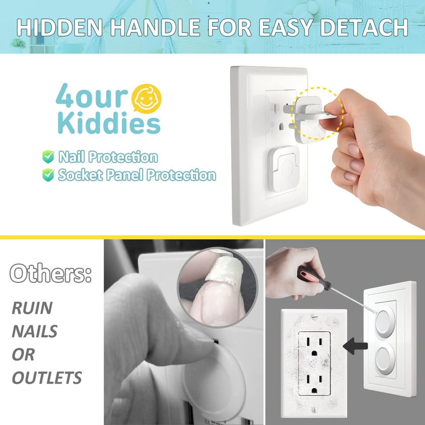 4our Kiddies Baby Proofing Outlet Covers (60 Pack) Electric Outlet Plug Covers for Child Safety, Baby Socket Cover Protector Cap to Prevent Child from Power Shock Hazard 🍁 All In One Marketplace Canada
