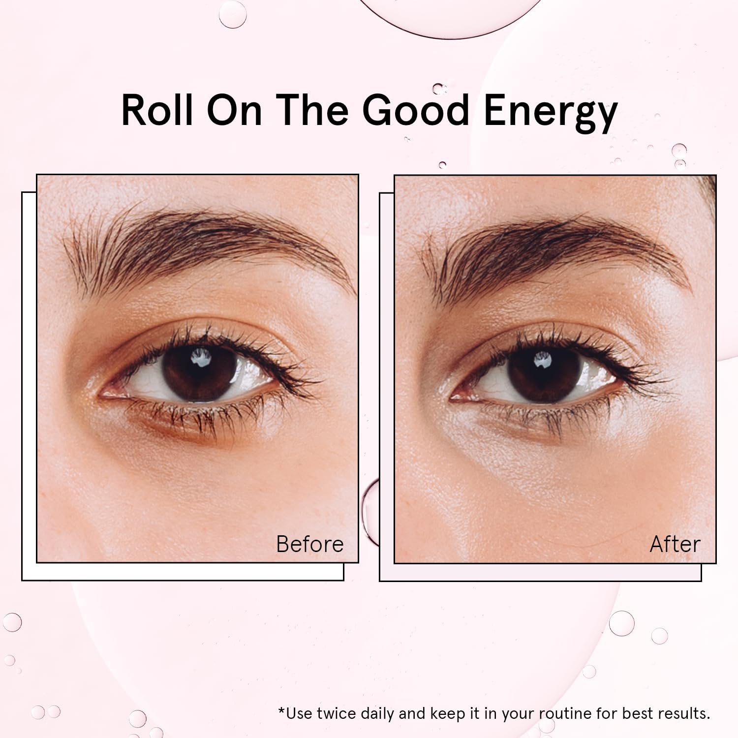 grace & stella Eye Serum Roller with Rose Quartz Rollerball - Hyaluronic Acid & Caffeine Under Eye Cream for Dark Circles & Puffiness - Airplane Travel Essentials - Vegan Skincare (15ml / 0.51floz) 🍁 All In One Marketplace Canada