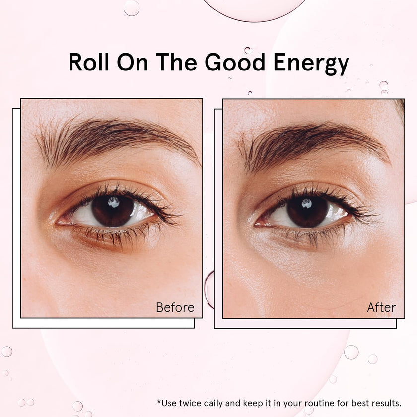 grace & stella Eye Serum Roller with Rose Quartz Rollerball - Hyaluronic Acid & Caffeine Under Eye Cream for Dark Circles & Puffiness - Airplane Travel Essentials - Vegan Skincare (15ml / 0.51floz) 🍁 All In One Marketplace Canada