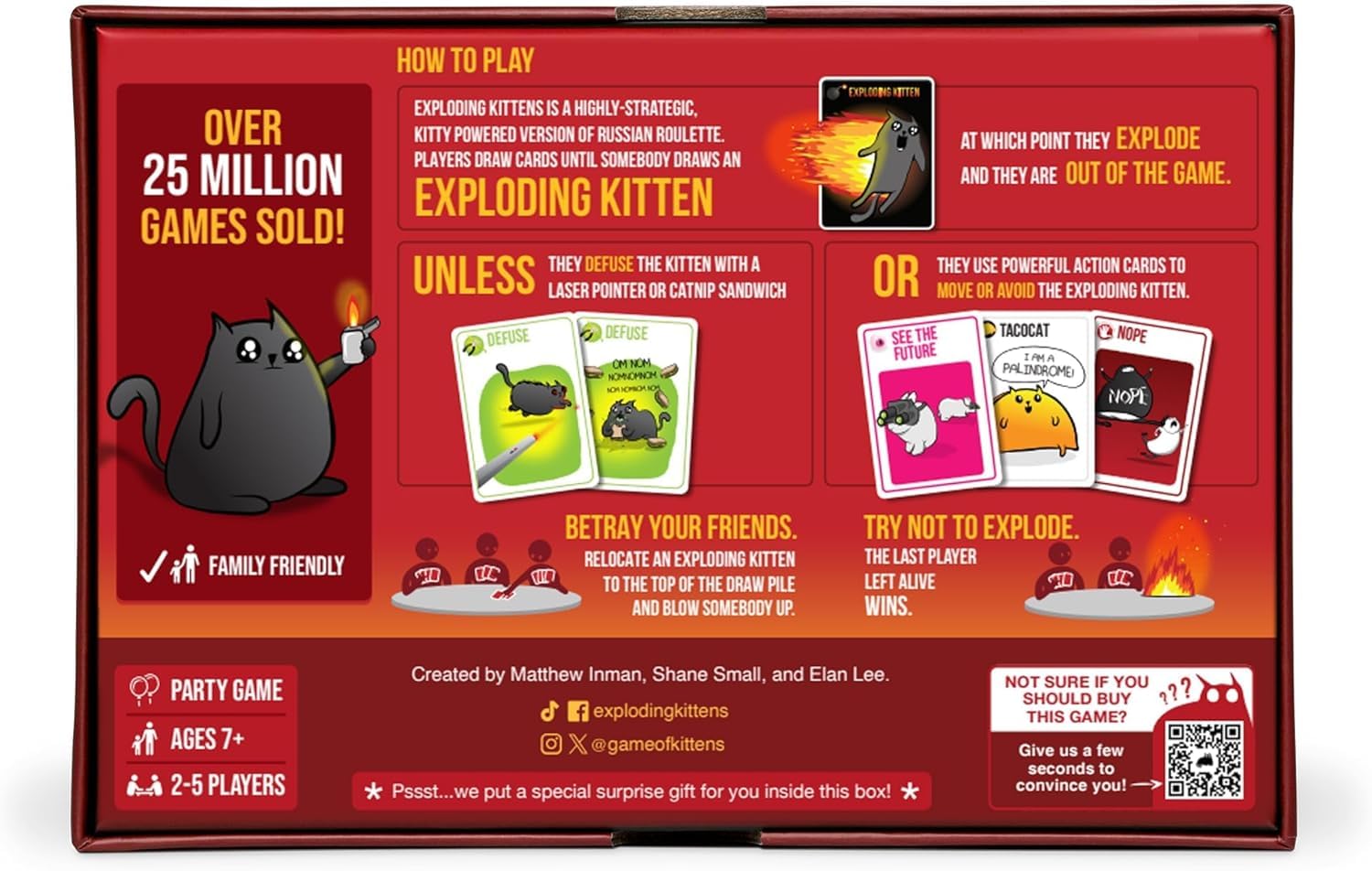 Exploding Kittens Original Edition - 2-5 Players - Ages 7+ - 15 Minutes to Play - High Stakes Card Game - Party Game, Family Game Night, Kid and Adult Card Game 🍁 All In One Marketplace Canada