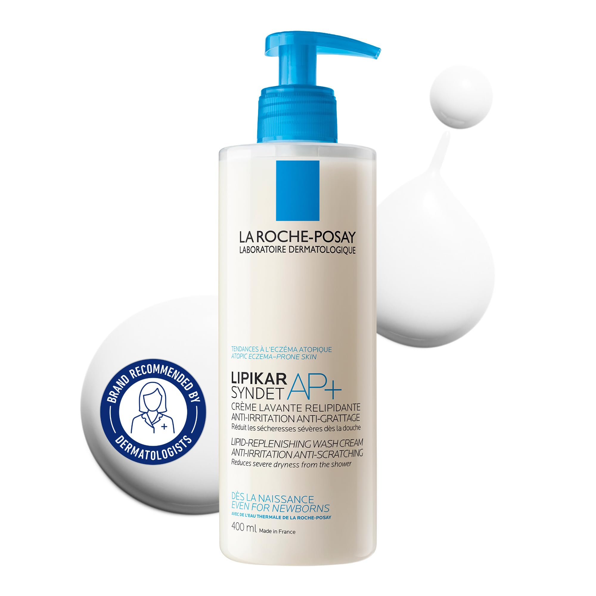 La Roche-Posay Body Wash, Lipikar Syndet AP+ Anti-Itch Body Wash For Eczema-prone Skin with Shea Butter & Niacinamide, Fragrance Free, Suitable for Sensitive Skin, 400ml 🍁 All In One Marketplace Canada