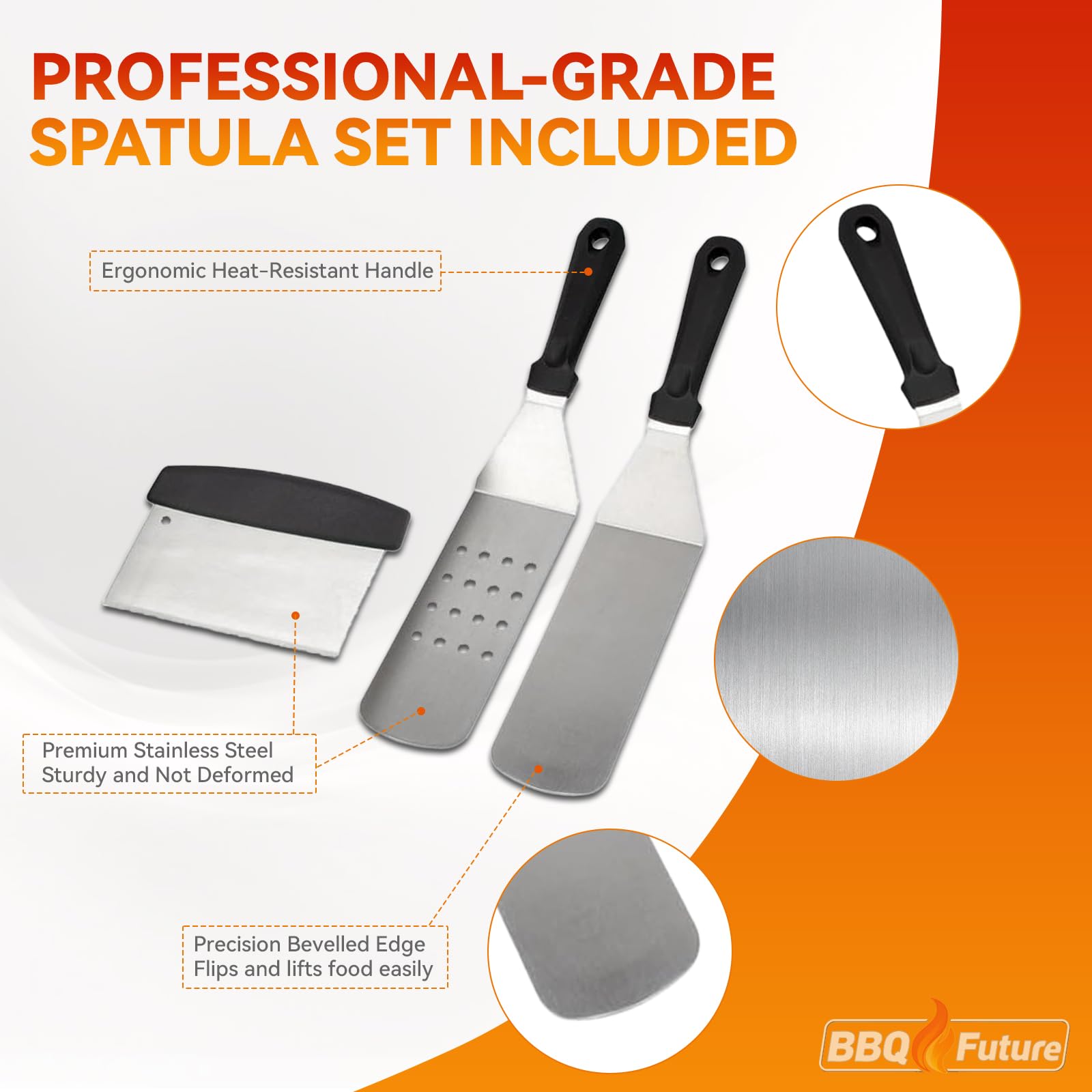 BBQ Future Universal Cast Iron Griddle for Gas Grill with Spatula Set, 23