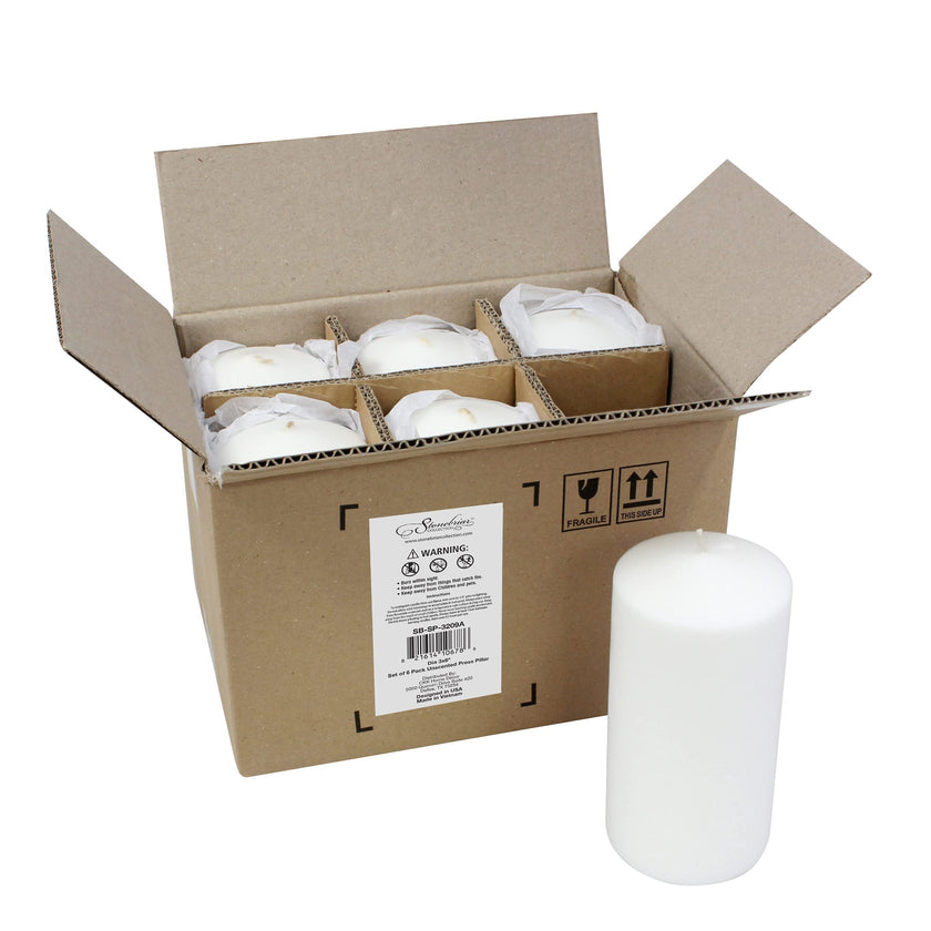 Stonebriar Unscented White Tall Pillar Candles, 65 Hour Burning Candle Pillars, Perfect for Decor, Weddings, Emergencies 3