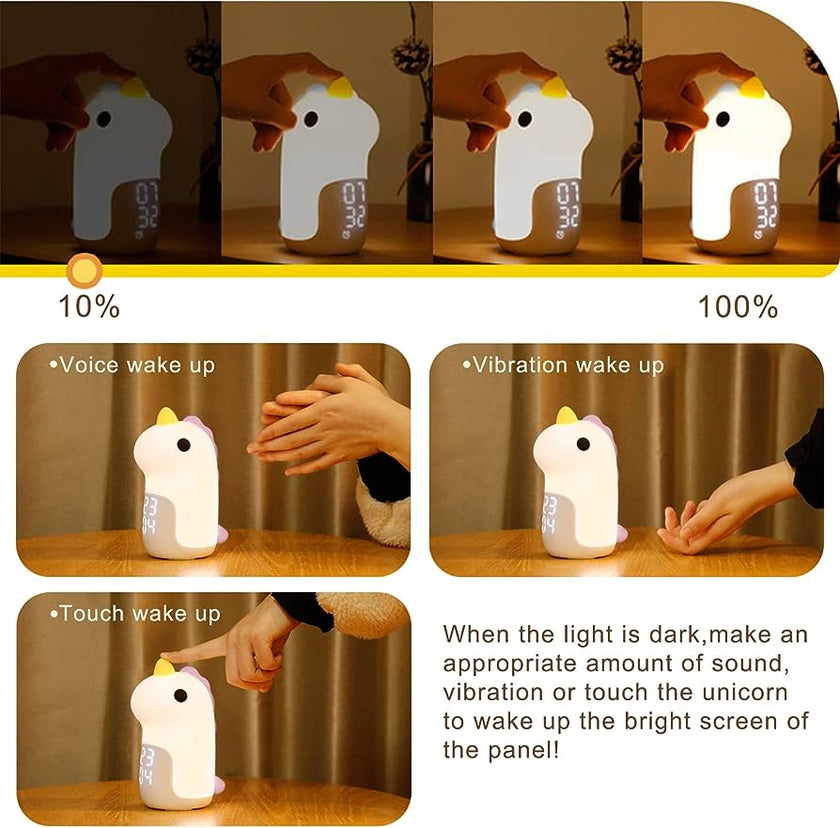 Unicorn Silicone Night Lamp + Alarm Clock