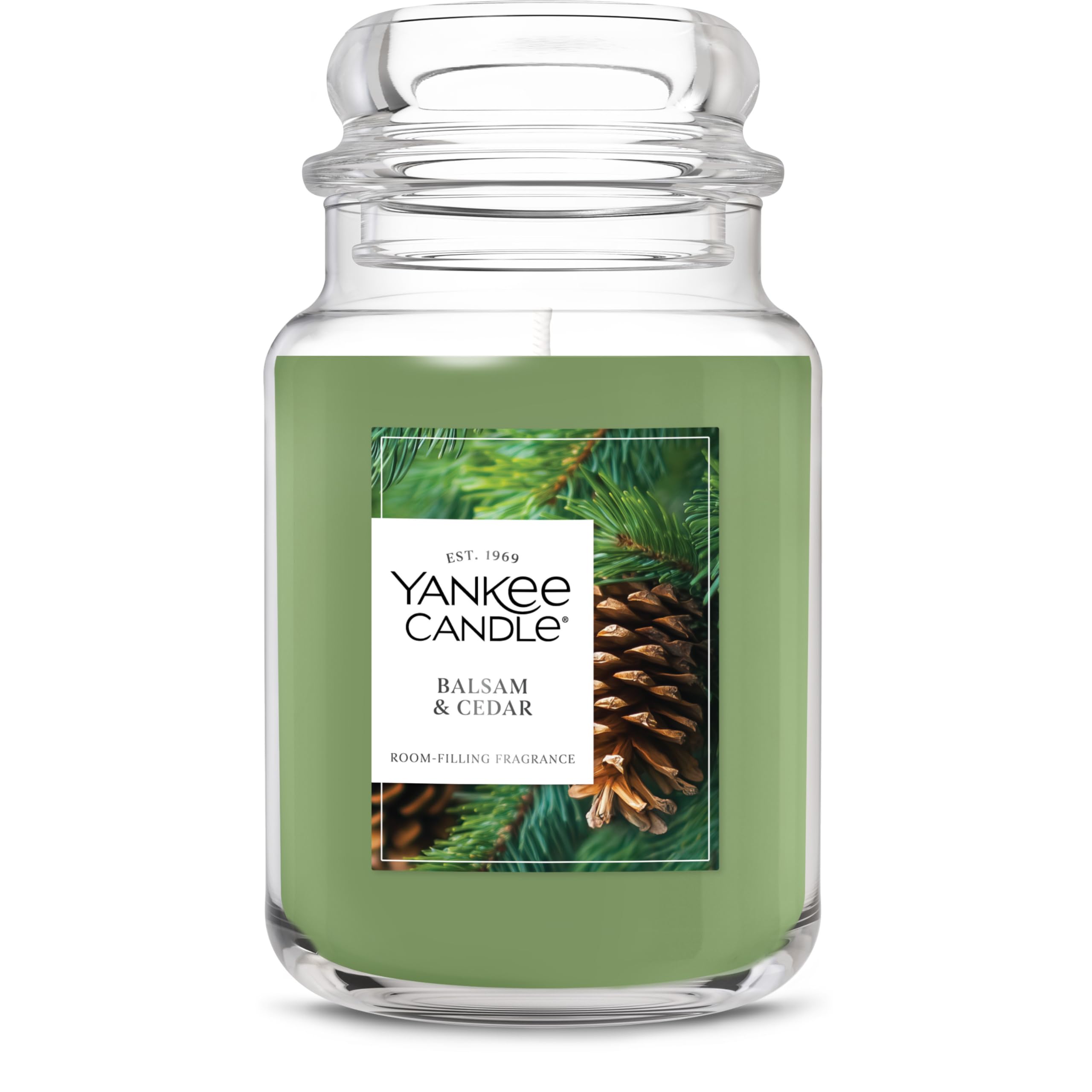 Yankee Candle Large Jar Scented Candle with up to 150 Hour Burn Time, Premium Plant Wax Blend for Cleaner Consistent Burn and Room Filling Fragrance, 22 oz, Balsam Cedar 🍁 All In One Marketplace Canada