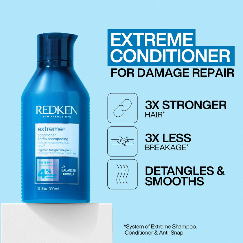 Redken Extreme Conditioner For Damaged Hair, Strengthens And Repairs With Protein, Fortifies Weak Hair To Prevent Breakage, 300ml 🍁 All In One Marketplace Canada