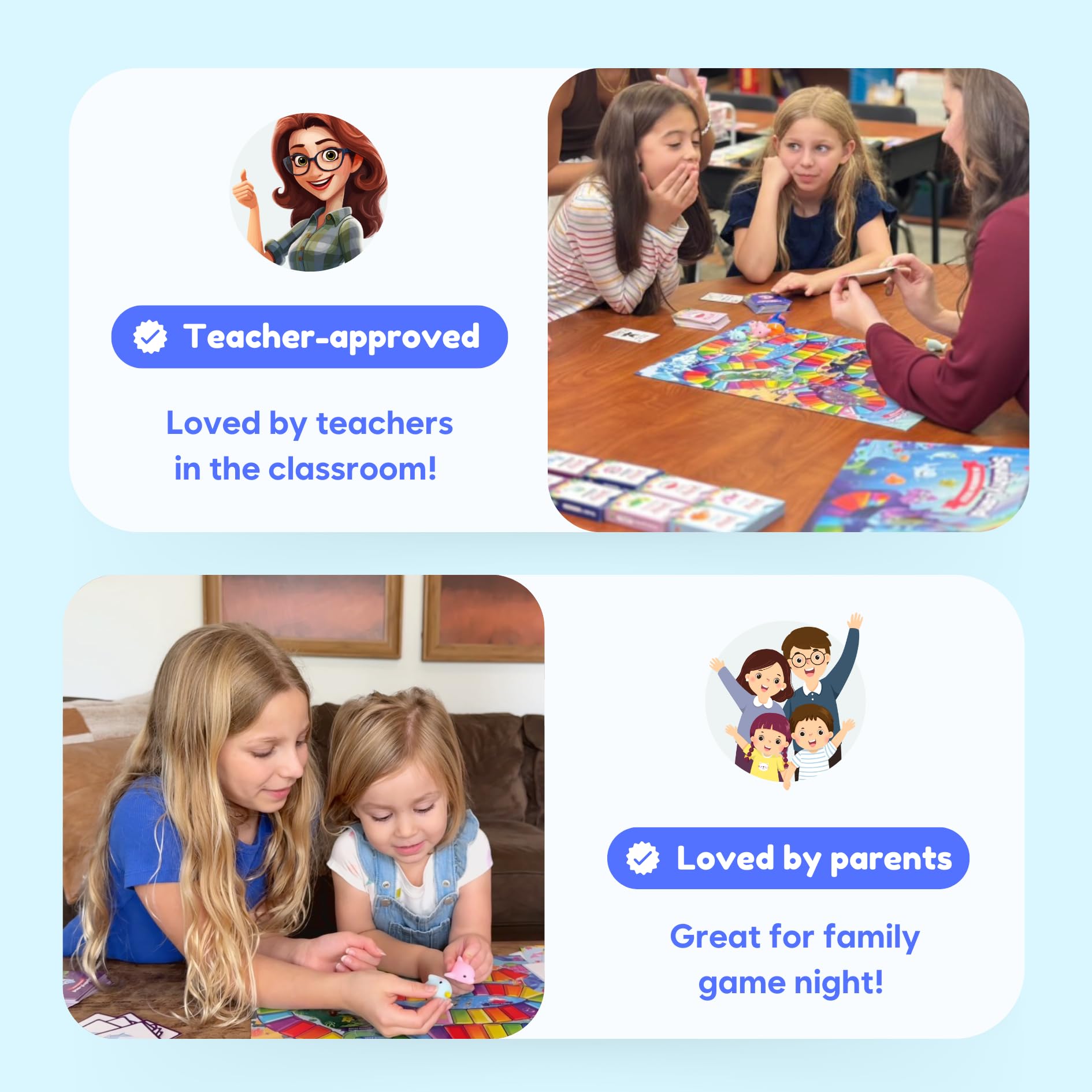 THE FIDGET GAME SquishyLand in Rainbow Reef - Educational & Phonics Learning Activities for Children in Pre-K to 2nd Grade - Mochi Squishy Toys Set with Board Game (2-6 Players) & Card Packs Included 🍁 All In One Marketplace Canada