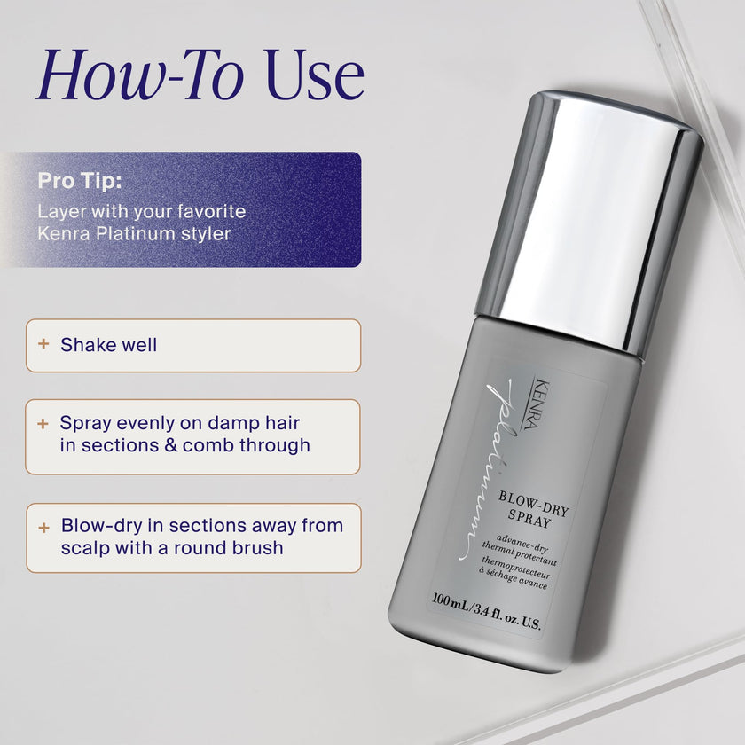 Kenra Platinum Blow Dry Spray Thermal Protectant | Reduces Blow Dry Time | Heat Protectant up to 428°F | Detangles, Smooths, and Softens | Eliminates Frizz & Resists Humidity | Medium To Coarse Hair 🍁 All In One Marketplace Canada