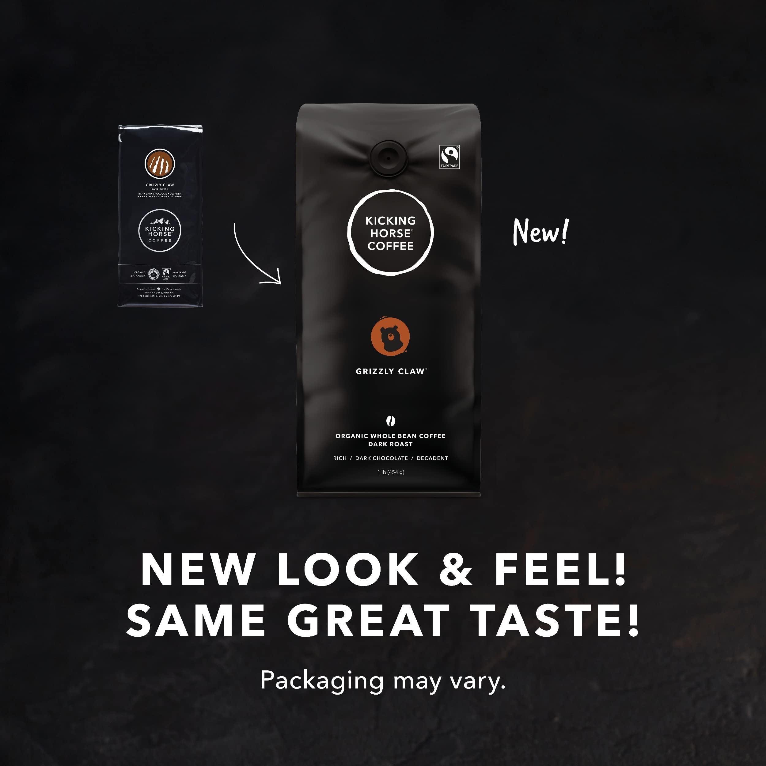 Kicking Horse Coffee, Whole Bean, 1 lb - Certified Organic, Fairtrade, Kosher Coffee, Grizzly Claw - Dark Roast, 454 g (Pack of 1) 🍁 All In One Marketplace Canada