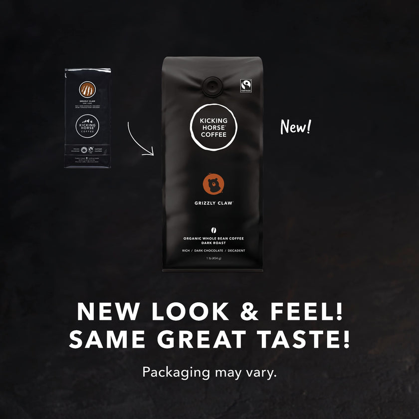 Kicking Horse Coffee, Whole Bean, 1 lb - Certified Organic, Fairtrade, Kosher Coffee, Grizzly Claw - Dark Roast, 454 g (Pack of 1) 🍁 All In One Marketplace Canada