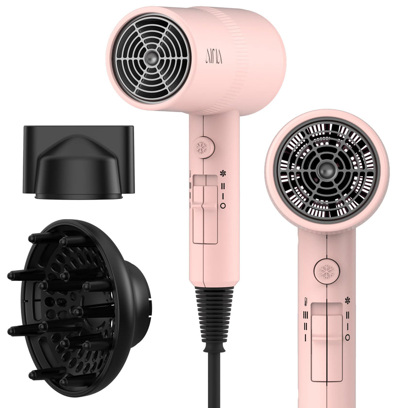 AINA Diffuser Hair Dryer Full-Featured Blow Dryer 110V/1600W(Babe Pink) 🍁 All In One Marketplace Canada