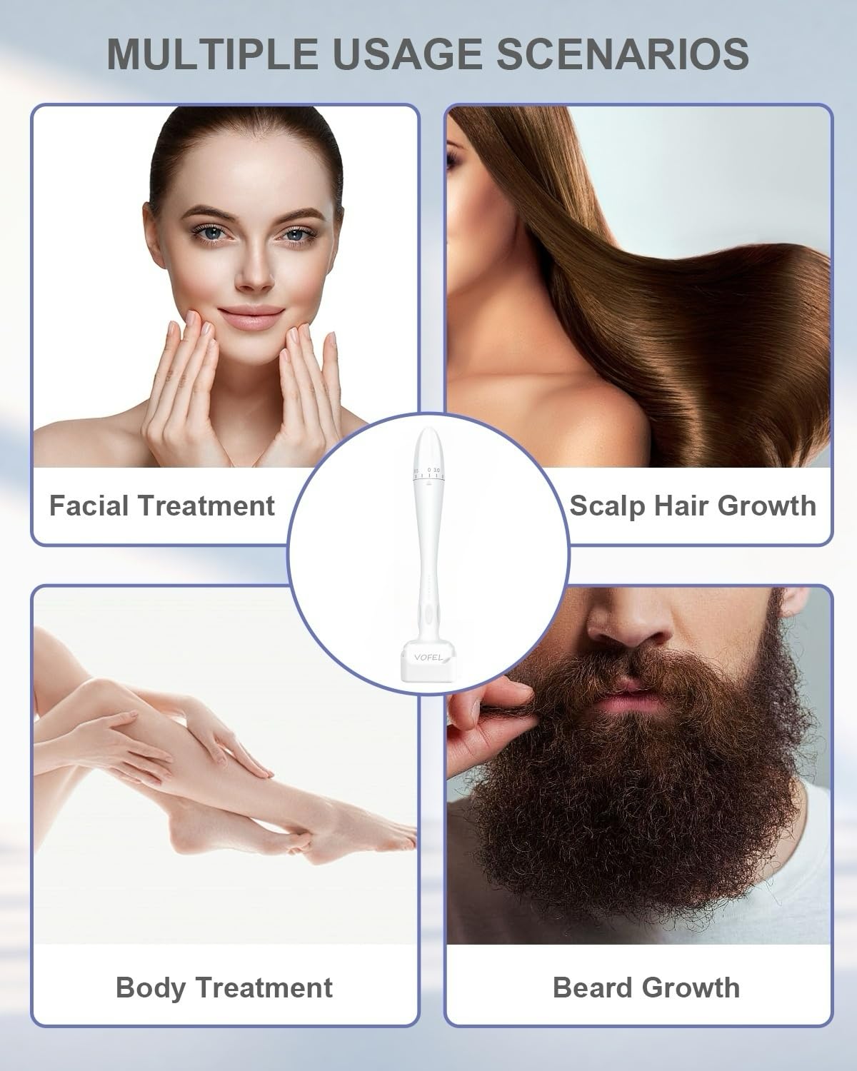 VOFEL Derma Stamp for Hair Growth 140 Microneedling Stamp Adjustable Derma Roller for Face 0-3mm Dermal Roller - SR Home Use (1PC) 🍁 All In One Marketplace Canada