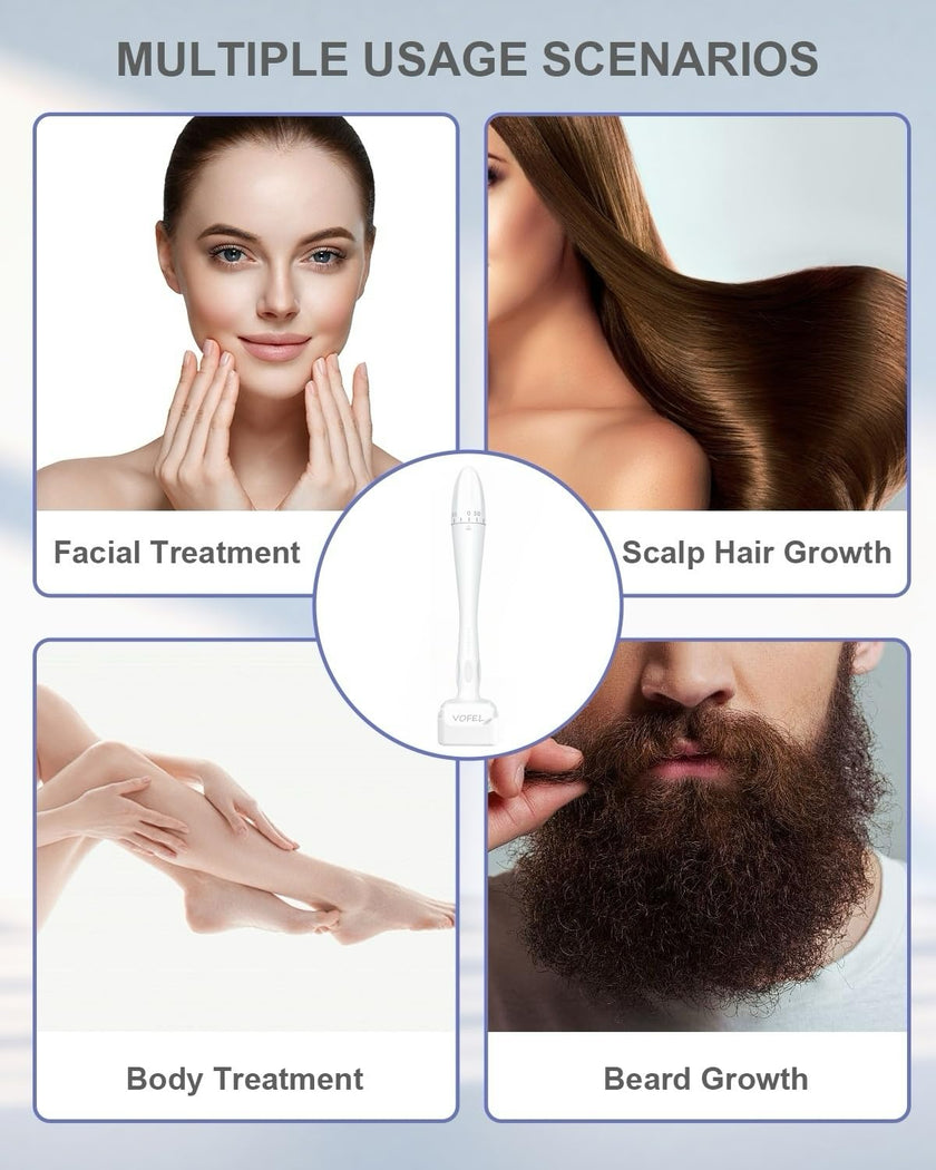 VOFEL Derma Stamp for Hair Growth 140 Microneedling Stamp Adjustable Derma Roller for Face 0-3mm Dermal Roller - SR Home Use (1PC) 🍁 All In One Marketplace Canada