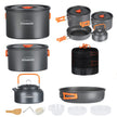 Overmont 16pc Camping Cookware Mess Kit, Portable Camping Cooking Set for Backpacking, Outdoor Hiking and Picnic Pot Pan Kettle Bowl Plate 🍁 All In One Marketplace Canada