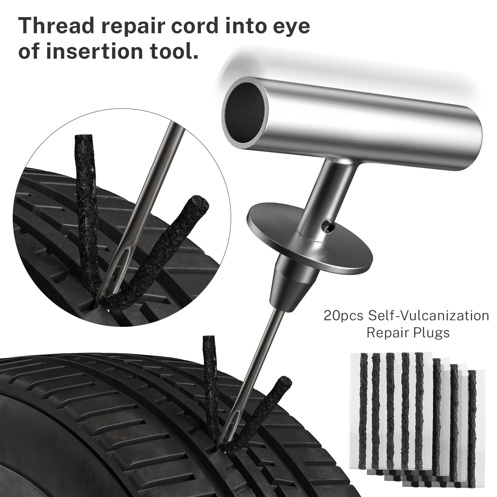 AUTOWN Flat Tire Repair Kit with Plugs 31 Pcs for Car, Motorcycle, ATV, Jeep, Truck, Tractor Flat Tire Puncture Repair 🍁 All In One Marketplace Canada