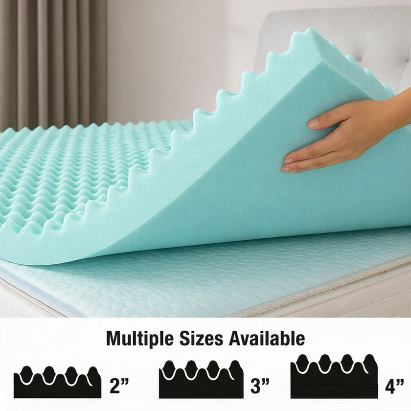 DMI Foam Mattress Topper, Egg Crate Foam Pad, Mattress Pad and Bed Topper for Support, Air Circulation, Pressure Relief and Weight Distribution, Twin Size Mattress, 33 x 72 x 2,Blue 🍁 All In One Marketplace Canada