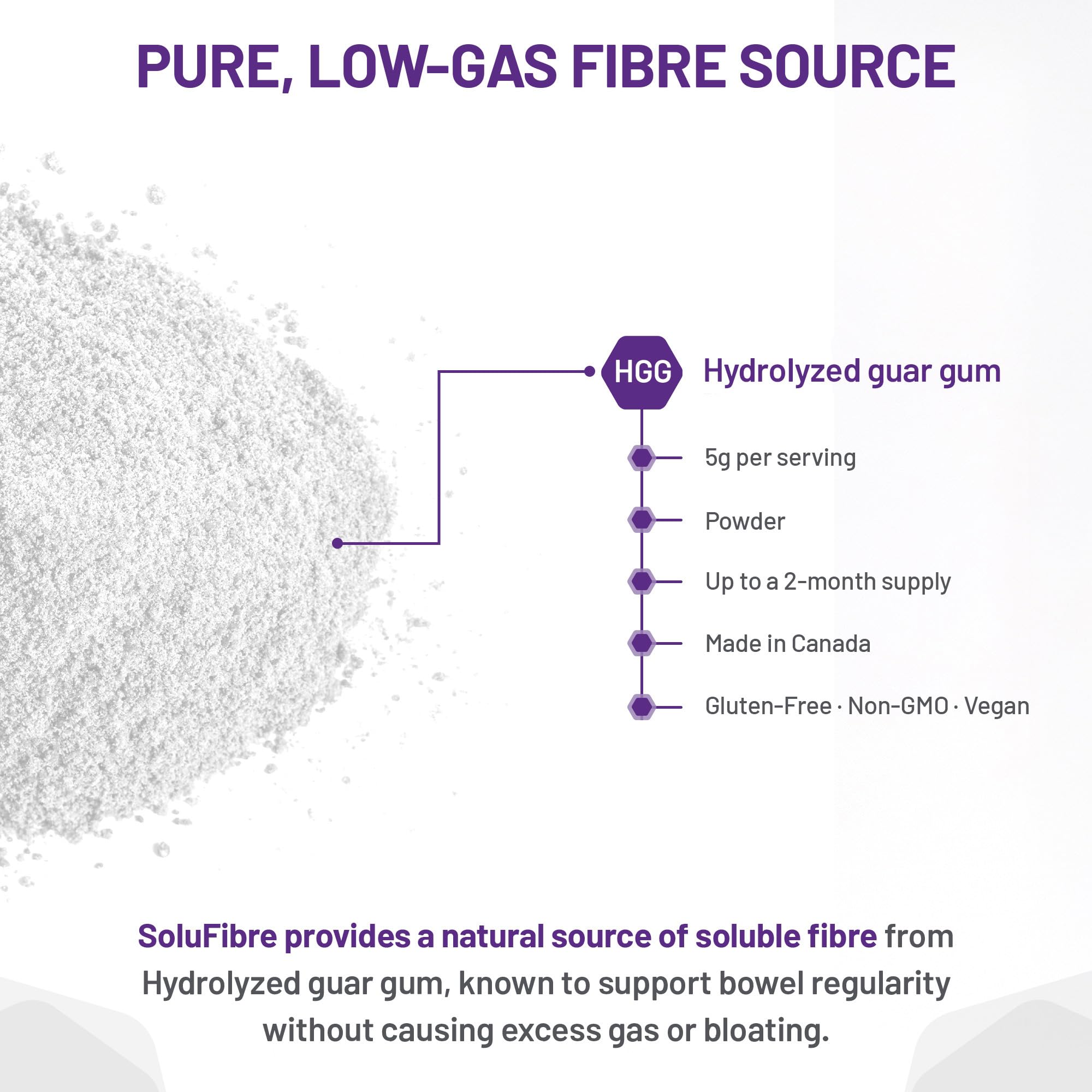 AOR - SoluFibre Powder, 300g 60-Servings - Partially Hydrolyzed Guar Gum Sunfiber for Digestive Comfort & Regularity - Vegan, Non-GMO & Gluten-Free - Gentle Prebiotic Fiber Supplement - Soluble Fiber 🍁 All In One Marketplace Canada