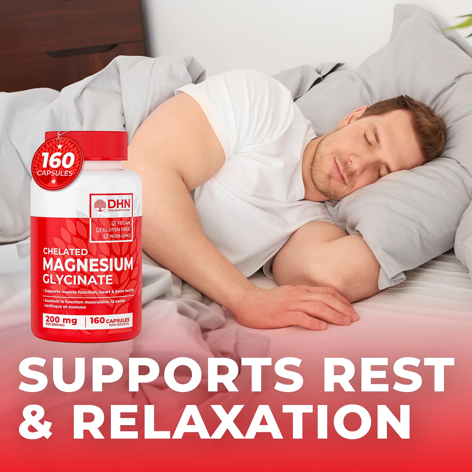 Magnesium Glycinate/Bisglycinate | Supports Sleep, Relaxation, Energy Metabolism & Muscle Function | Chelated | 200mg Elemental Magnesium | Stomach Friendly | Canadian Made, Quality Assured 🍁 All In One Marketplace Canada