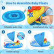 EZIGO Baby Pool Float with Canopy UPF50+ Sun Protection, Inflatable Kids Pool Float with Ocean Animal Toys for Babies 6-36 Months, Infant Swimming Float with Adjustable Safety Seat for Boys Girls 🍁 All In One Marketplace Canada