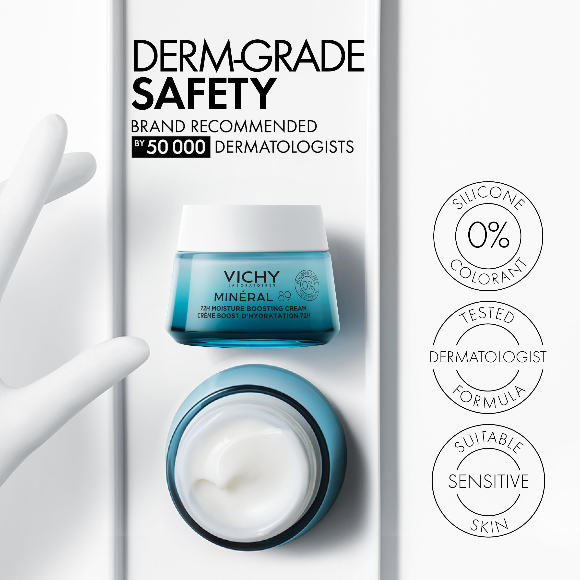 Vichy Minéral 89 Face Moisturizer, 72H Moisture Boosting Fragrance Free Cream for Normal-Dry Skin, with Hyaluronic Acid, Niacinamide, Vitamin E and Squalane, Recommended by Dermatologists, 50ml 🍁 All In One Marketplace Canada