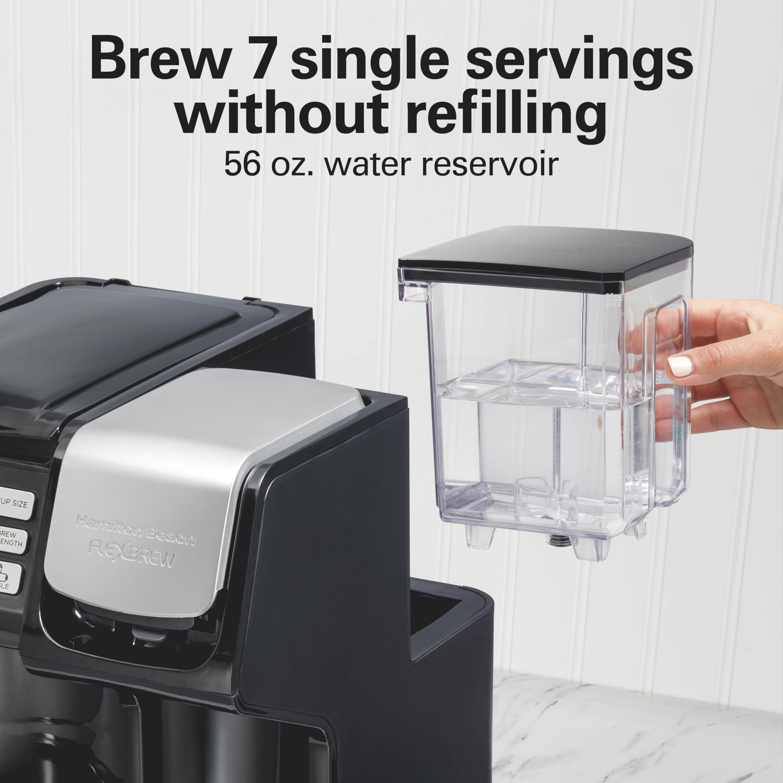 Hamilton Beach FlexBrew Trio 3-Way Coffee Maker, Single Serve & 12 Cup Drip Coffee Maker, Pod & Ground Coffee Compatible, Fast Brewing, Programmable, 56 oz Reservoir, Black (49902C) 🍁 All In One Marketplace Canada