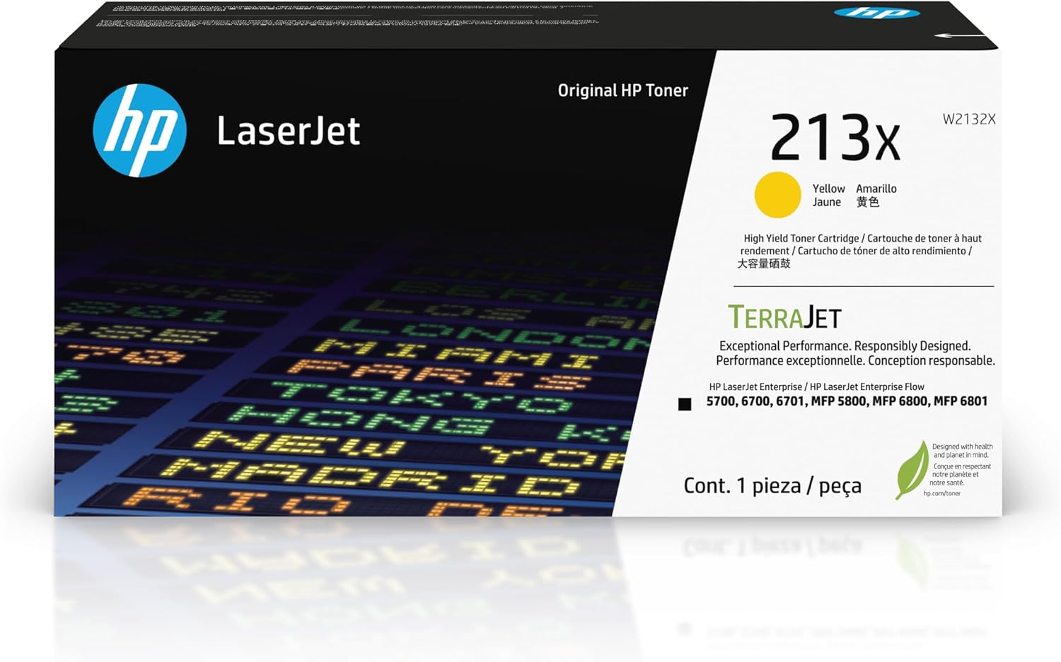 HP 213X High Yield Yellow Original LaserJet Toner Cartridge (W2132X)