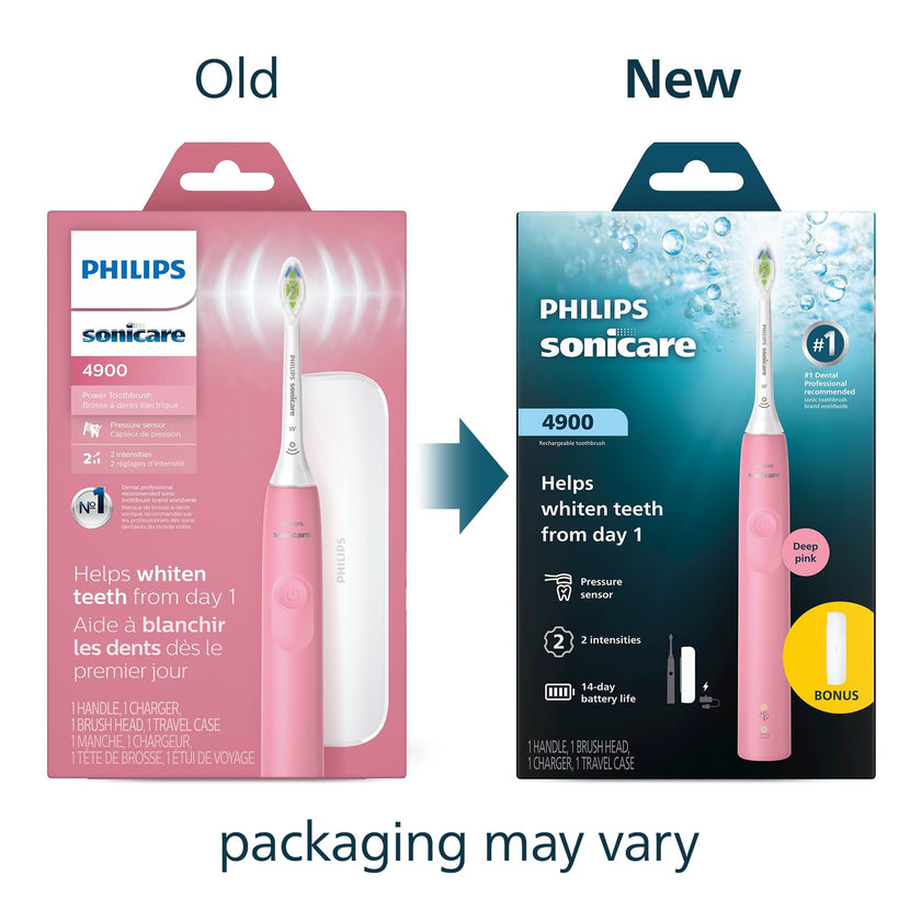 Philips Sonicare 4900 Rechargeable Electric Toothbrush, 1 Brush Head, Pink 🍁 All In One Marketplace Canada