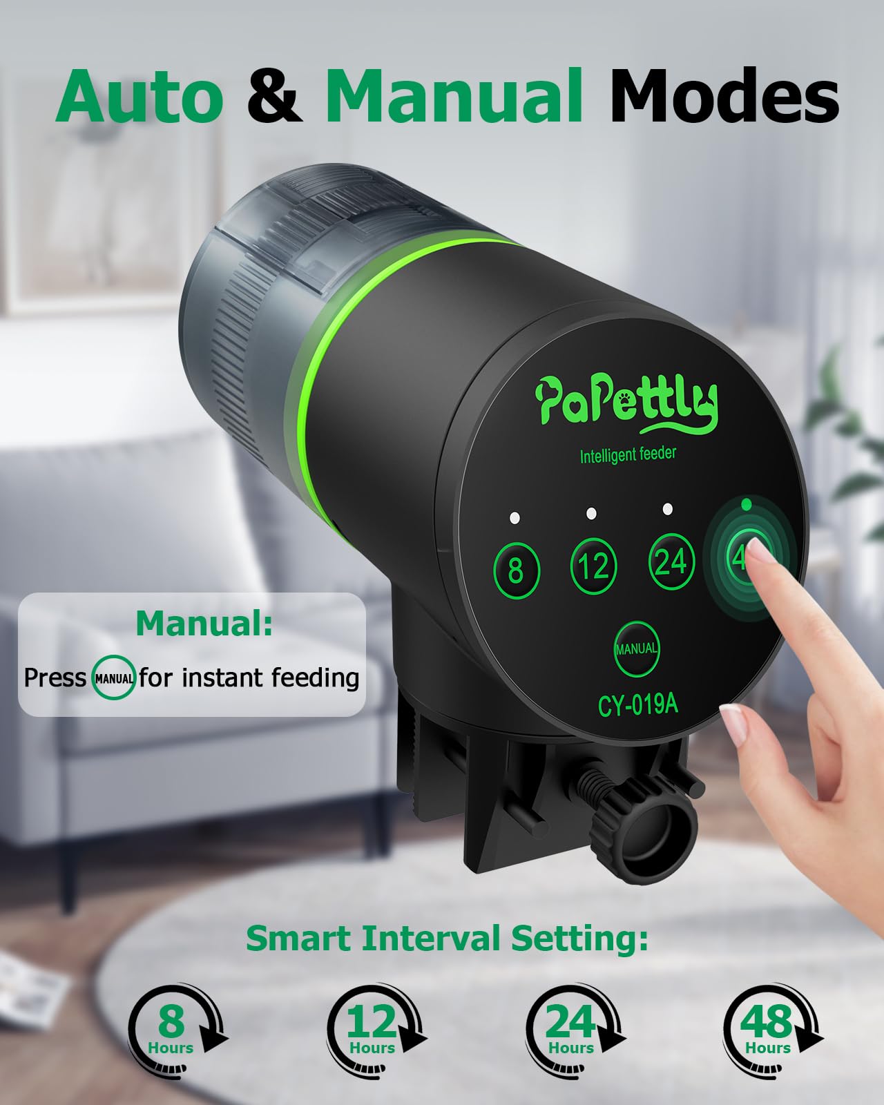 Papettly Automatic Fish Feeder for Aquarium - Battery Operated Auto Fish Food Dispenser for Fish Tank, 200ml Auto Timer Aquarium Tank Turtle Feeder, with 2 AAA Batteries and Fish Feeder Ring 🍁 All In One Marketplace Canada