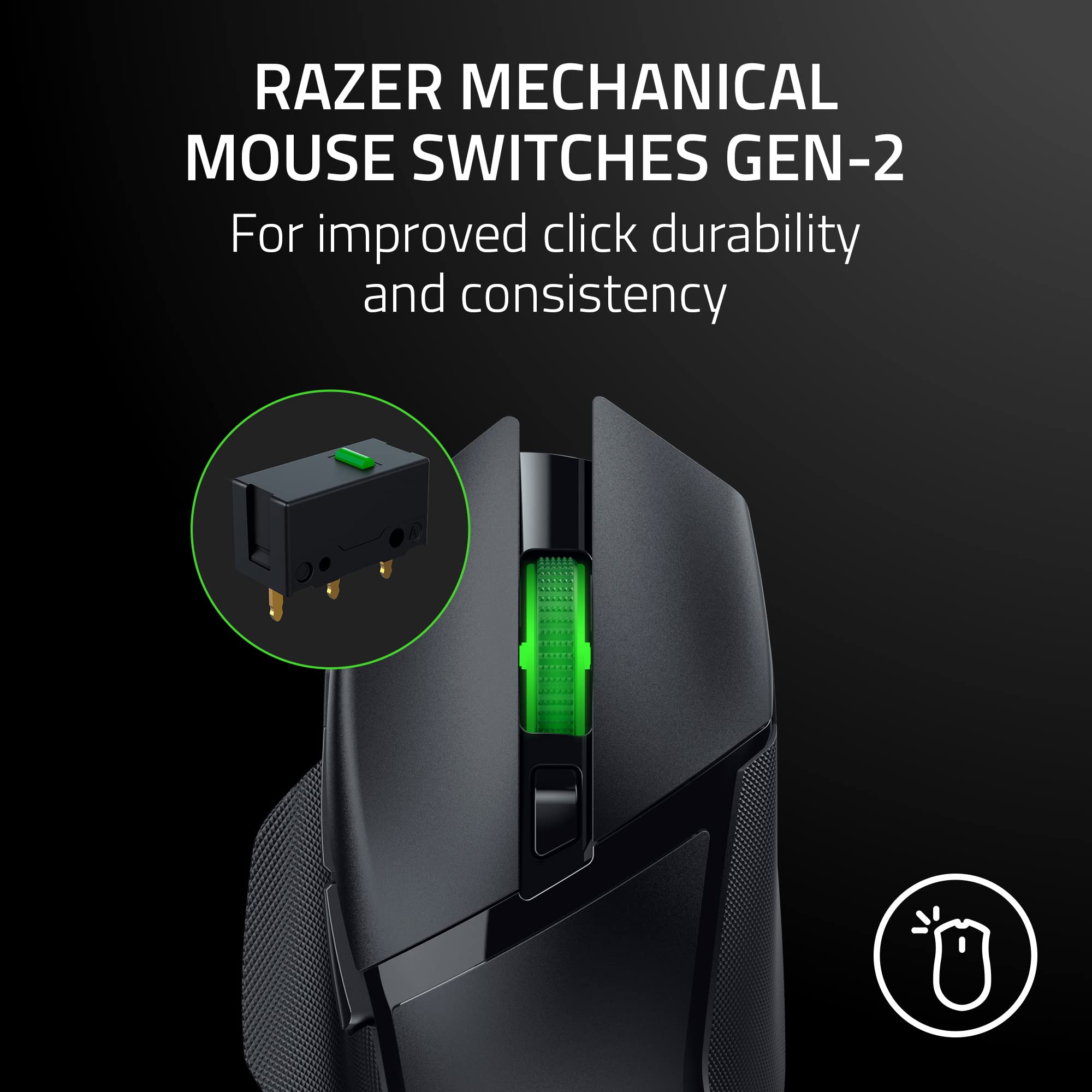 Razer Basilisk V3 X HyperSpeed Wireless Gaming Mouse: Up to 285 Hr Battery - 18K Optical Sensor - Mechanical Switches - Chroma RGB - 9 Programmable Controls - Black 🍁 All In One Marketplace Canada