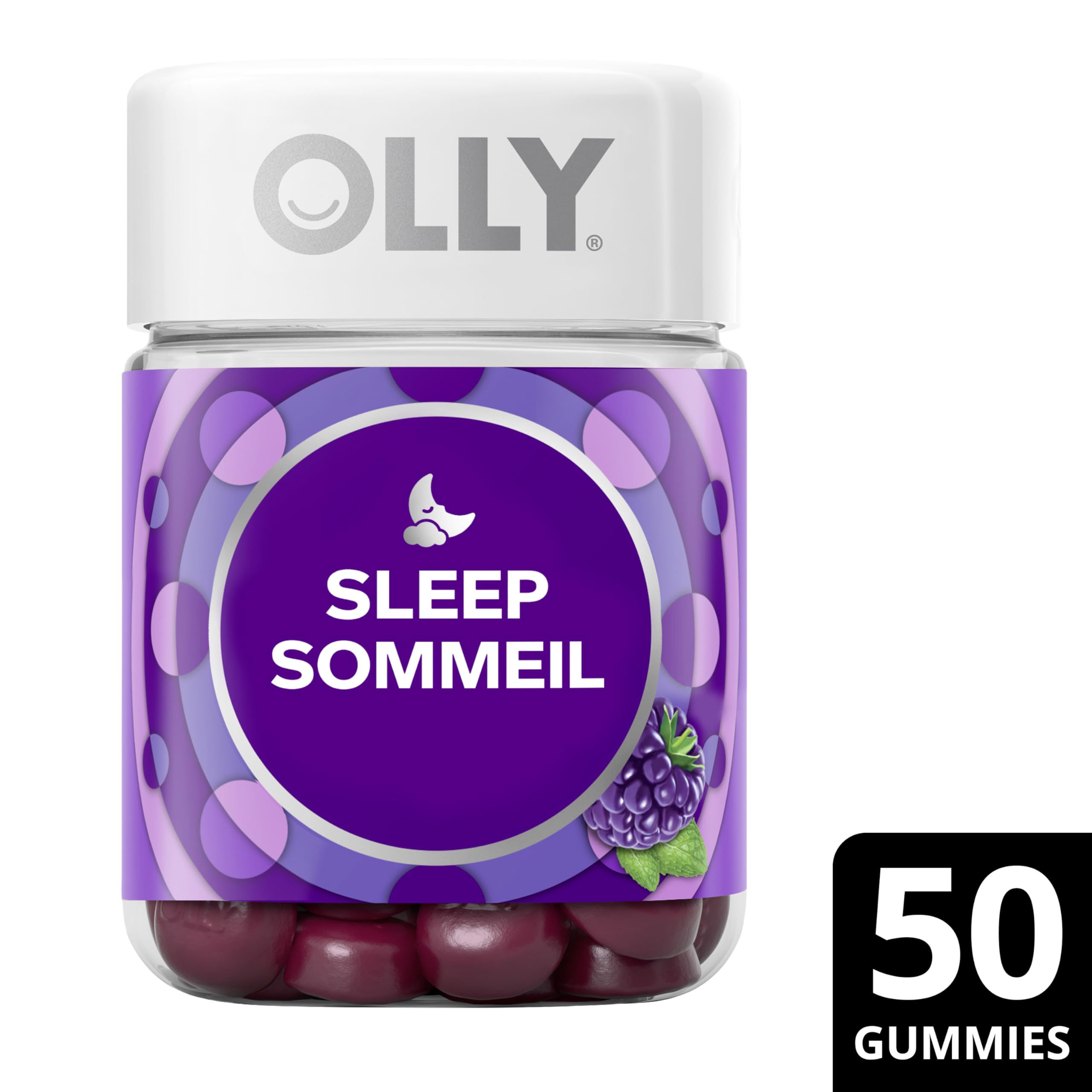 OLLY Sleep Gummy Supplement helps promote a healthy sleep cycle Blackberry Zen with melatonin, L-Theanine & botanicals 25 day Supply, 50 gummies 🍁 All In One Marketplace Canada