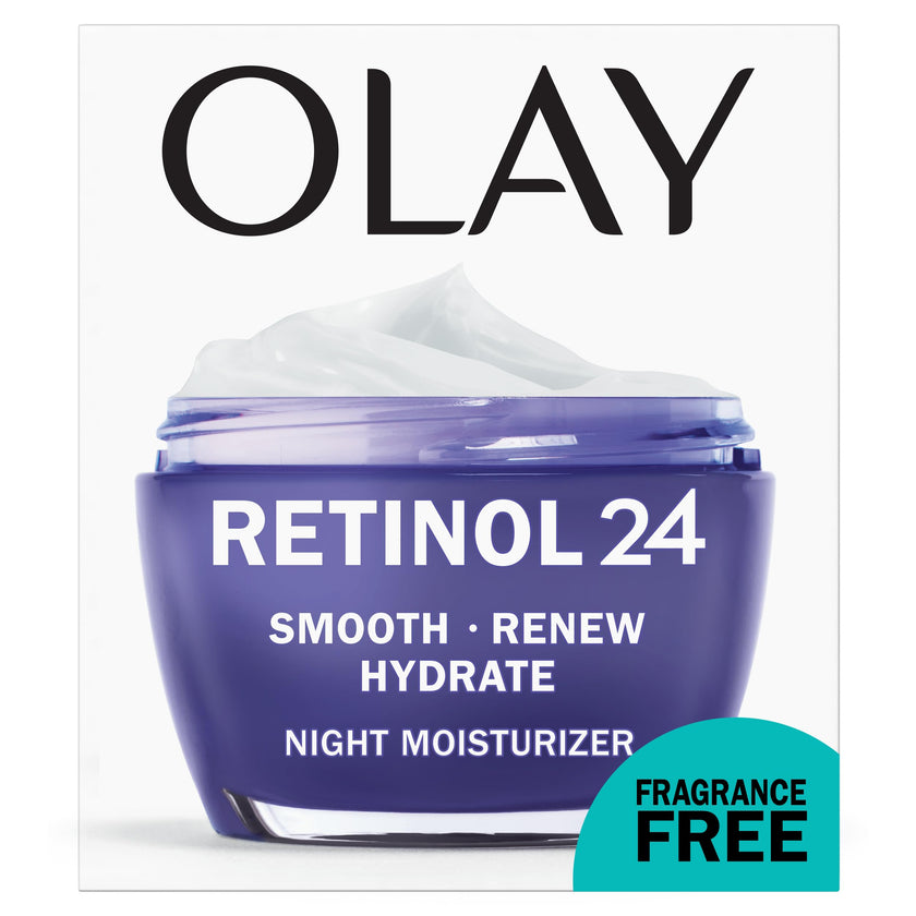Olay Retinol 24 Face Moisturizer, Anti-Aging Night Cream for Women, Fragrance-Free, Non Greasy - Anti-Wrinkle, Smooth Fine Lines, Tightening, Hydrating Skin Care - Peptides, Glycerin, 50 mL 🍁 All In One Marketplace Canada