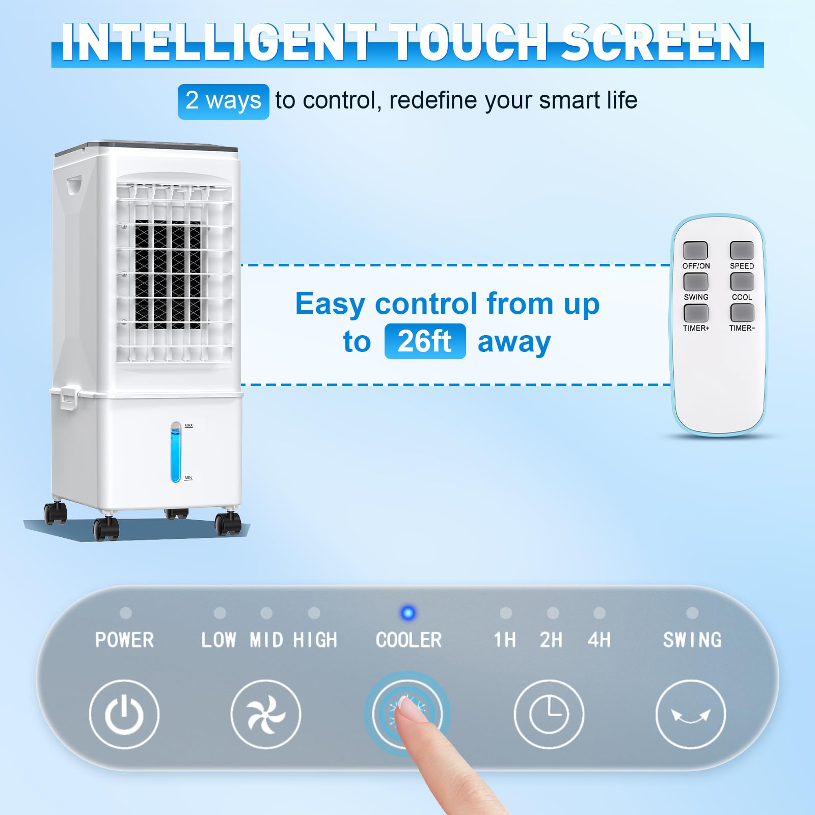 Portable Air Conditioner, 9.5L Portable AC Unit, 24H Fast Cooling, 3 Speeds Cooling Fan, Quiet Air Conditioner Portable w/7H Timer & Remote, Evaporative Air Cooler for Bedroom Home Office 🍁 All In One Marketplace Canada