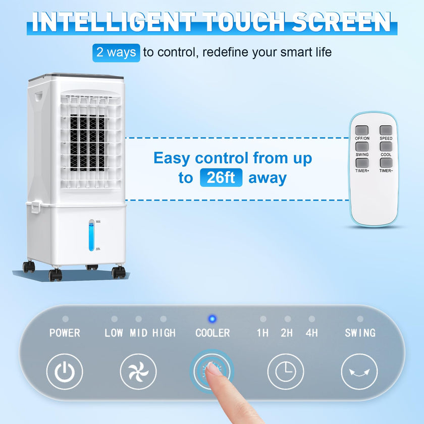 Portable Air Conditioner, 9.5L Portable AC Unit, 24H Fast Cooling, 3 Speeds Cooling Fan, Quiet Air Conditioner Portable w/7H Timer & Remote, Evaporative Air Cooler for Bedroom Home Office 🍁 All In One Marketplace Canada
