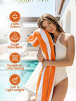 Utopia Towels 4 Pack Cabana Stripe Beach Towels (30x60 inches) - 100% Ring Spun Cotton Large Pool Towels, Soft and Quick Dry Swim Towels (Blue, Green, Orange & Yellow) 🍁 All In One Marketplace Canada
