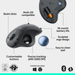 Logitech Ergo M575S Wireless Trackball Mouse, Wireless Ergonomic Mouse with Bluetooth and Encrypted Dongle, Comfortable Thumb Control, Precise and Smooth Tracking, for PC/Mac - Graphite Blue Ball 🍁 All In One Marketplace Canada