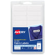 AVERY No Iron Clothing Labels, Washer & Dryer Safe, Writable Fabric Labels, 54 Labels, 1 Pack (40720), White, 1/2