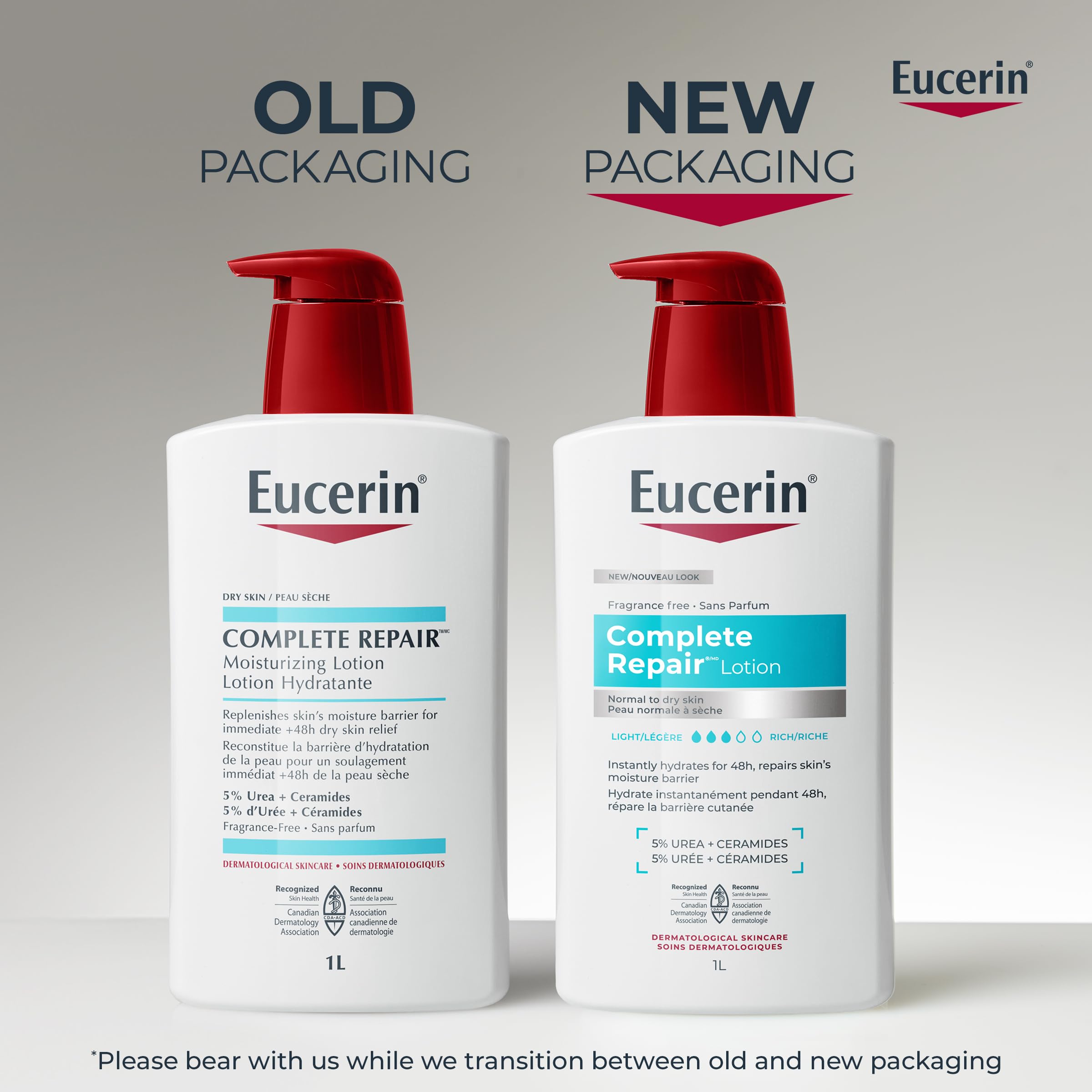 Eucerin Complete Repair Lotion, 5% Urea & Ceramides, Hydrates Dry Skin, 1L 🍁 All In One Marketplace Canada