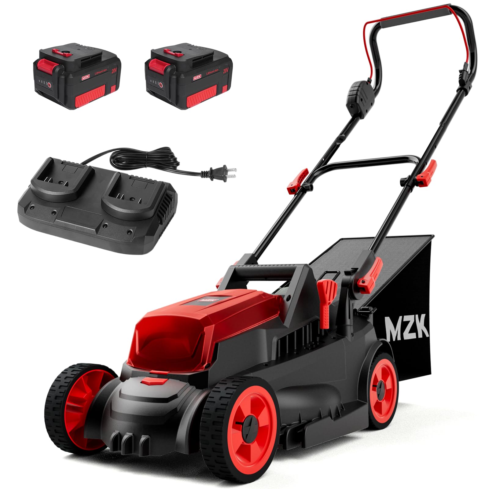 MZK 40V(2 x 20V) 13” Cordless Electric Lawn Mower, Electric Mower with 4-Position Height Adjustment, Compact and Lightweight Push Battery Powered Lawn Mower (LM13CA08) 🍁 All In One Marketplace Canada