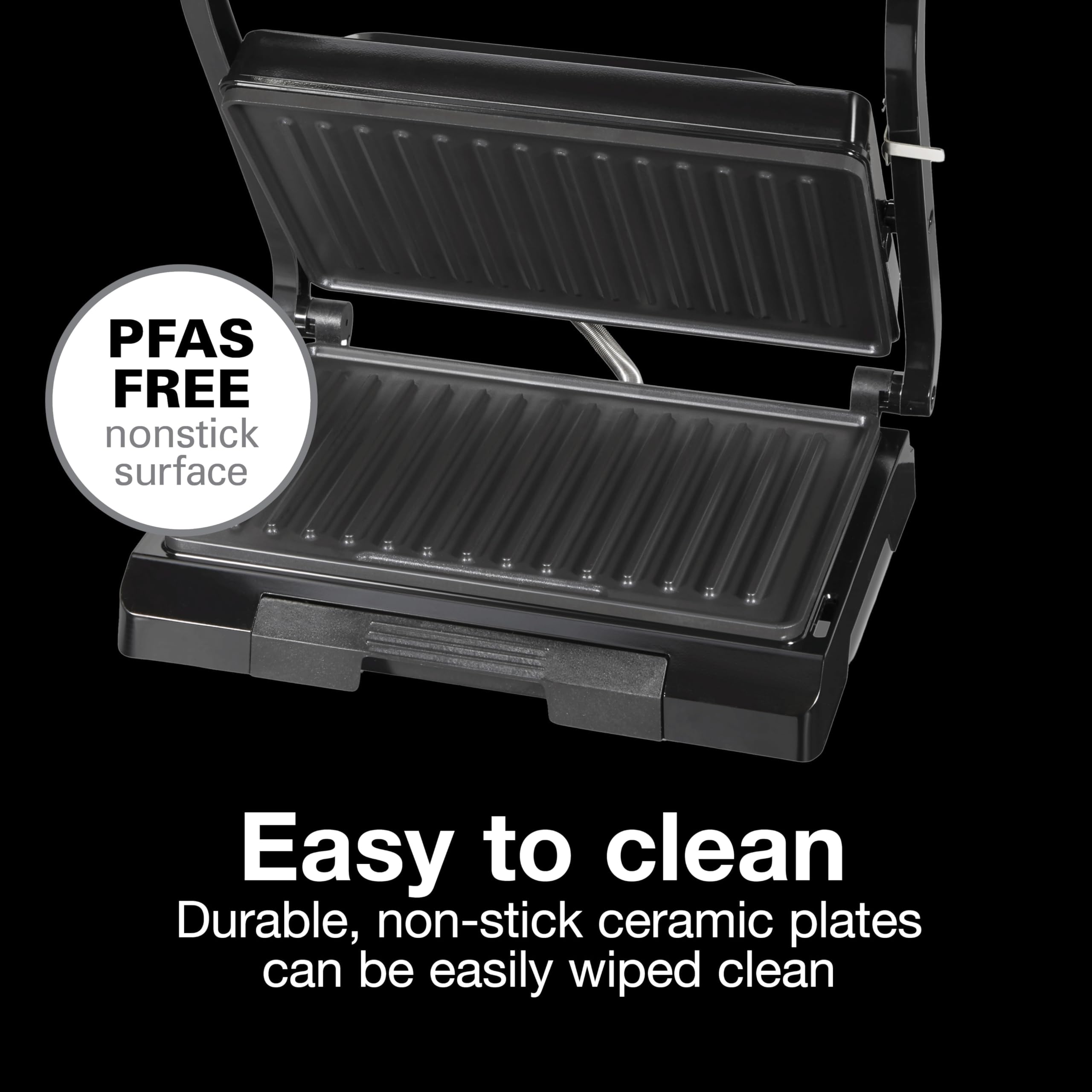 Proctor Silex 4 Serving Panini Press, Sandwich Maker and Compact Indoor Grill, Upright Storage, Easy Clean Nonstick Grids, Black (25440PS) 🍁 All In One Marketplace Canada