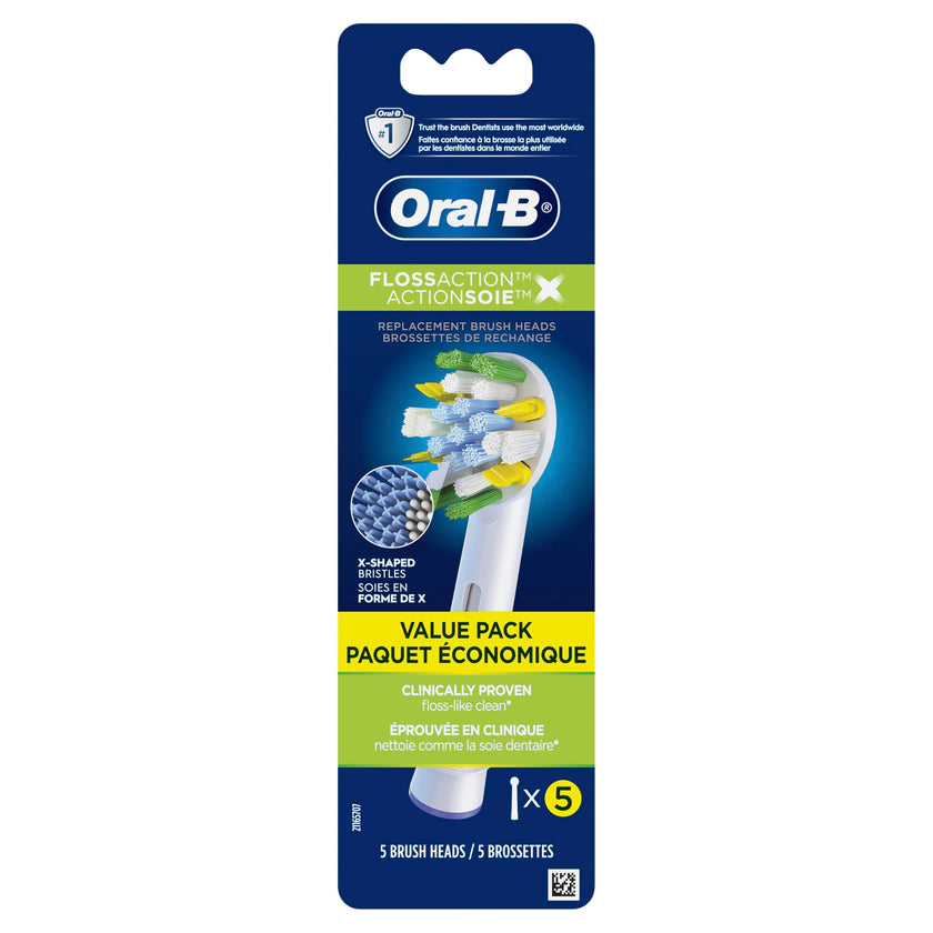 Oral-B FlossAction XFilaments Oral - B Electric Toothbrush Replacement Brush Heads Refill, White (5 Count) 🍁 All In One Marketplace Canada