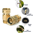 Garden Hose Quick Connectors, Solid Brass 3/4 inch GHT Thread Easy Connect Fittings No-Leak Water Hose Male Female Value Pack (5 Set) with 10pcs Extra Rubber 🍁 All In One Marketplace Canada