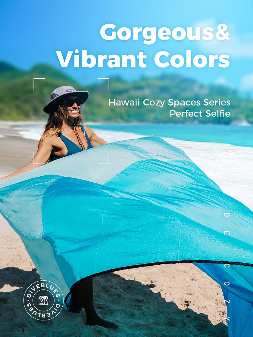 OCOOPA Beach Blanket Sand Free, Super Large 7.2'×6.8', Sandproof Waterproof, Soft Comfortable Sturdy Material, Wide Stripe Design, Light Weight Compact for Picnic, Vacations 🍁 All In One Marketplace Canada