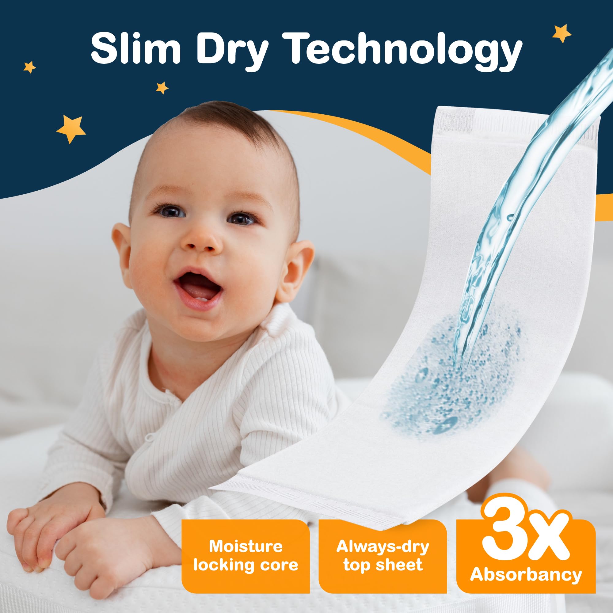 Inspire Dimples Booster Pads, Baby Diaper Doubler with Adhesive - Boosts Diaper Absorbency - No More leaks 30 Count (with Adhesive for Secure Fit) (30 Count) 🍁 All In One Marketplace Canada