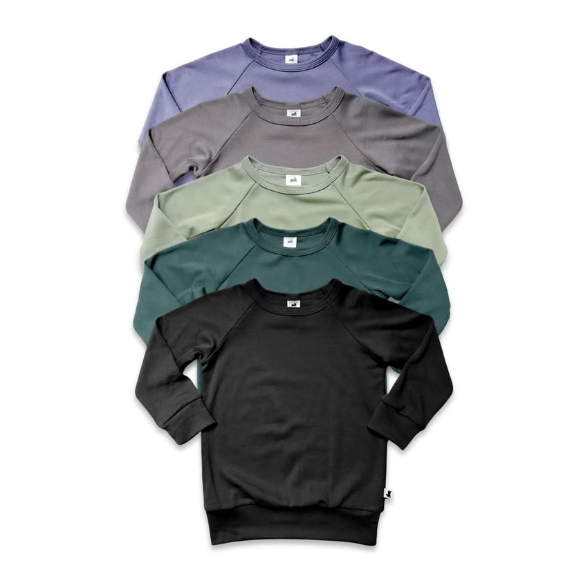 Youth Bamboo Raglan Pullover | Black