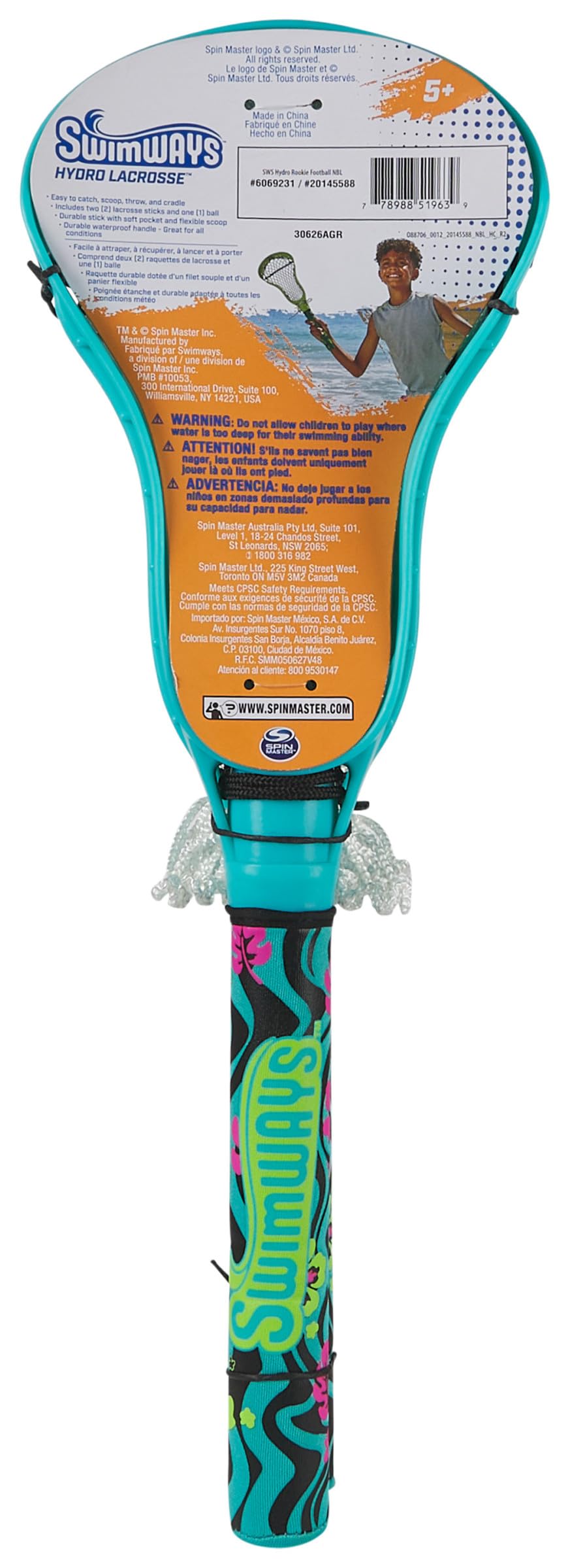 SwimWays Hydro Lacrosse, Waterproof Lacrosse Set, Outdoor Games for Adults and Kids, Sports Equipment, Pool Party Games and Toys, Blue 🍁 All In One Marketplace Canada