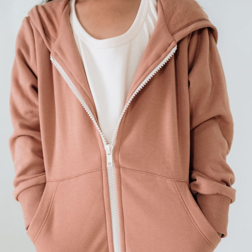 Kids' Bamboo Fleece Zip-Up Hoodie | Black