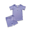 Baby 2-Piece Bamboo Short Sleeve Henley Snug-Fit Lounge Set | Dusty Lilac