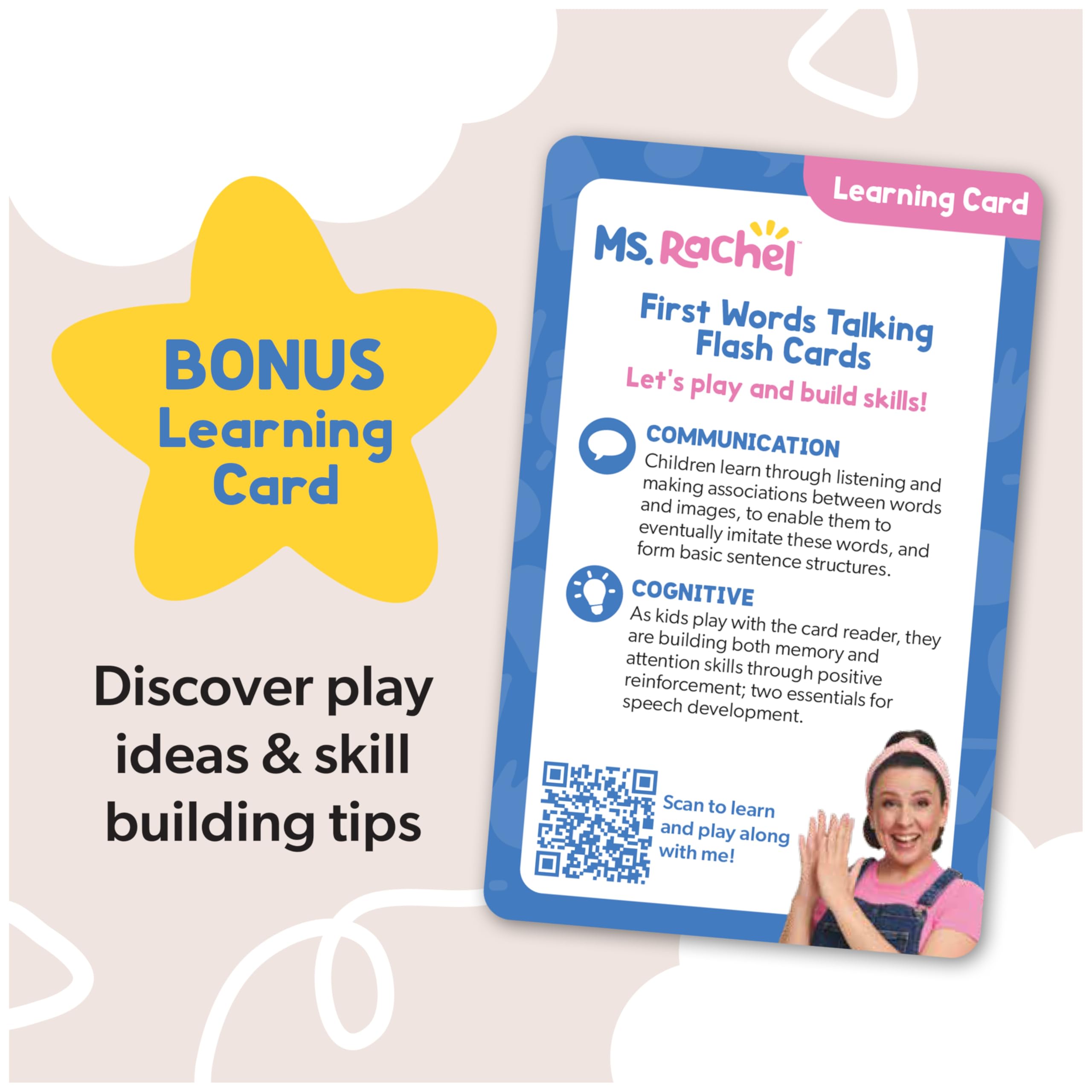 Ms. Rachel First Words Flash Cards, Electronic Card Reader, 100 Words 🍁 All In One Marketplace Canada