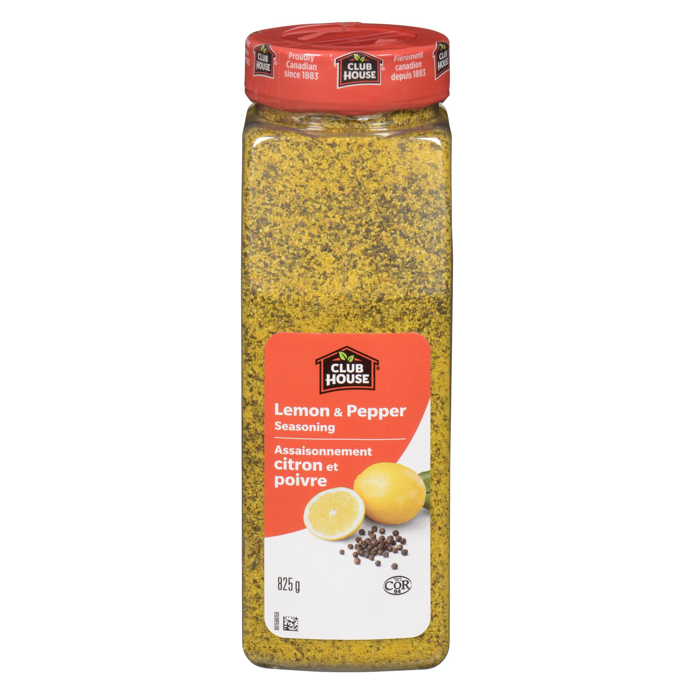 Club House Lemon & Pepper Seasoning, Kosher, A Blend Of Lemon Peel And Ground Black Pepper, A Fresh Twist Of Citrus And Pepper For Almost Any Dish, Perfect For Seafood, Pork & Chicken, 825G 🍁 All In One Marketplace Canada